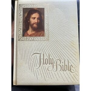 Vintage 1972-1973 New American Bible Catholic Holy Bible White Hardcover Gift